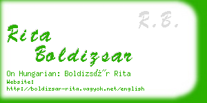 rita boldizsar business card